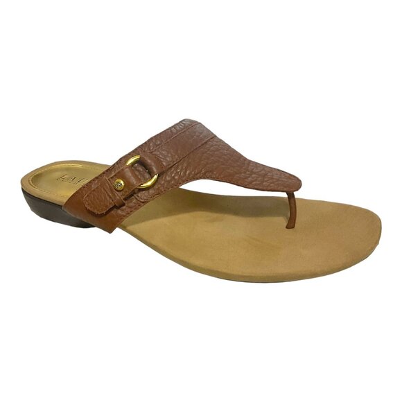 SOLD! Ralph Lauren Kendra Genuine Pebble Leather (11878  A/15) Thong Sandal 9.5B - Picture 3 of 14